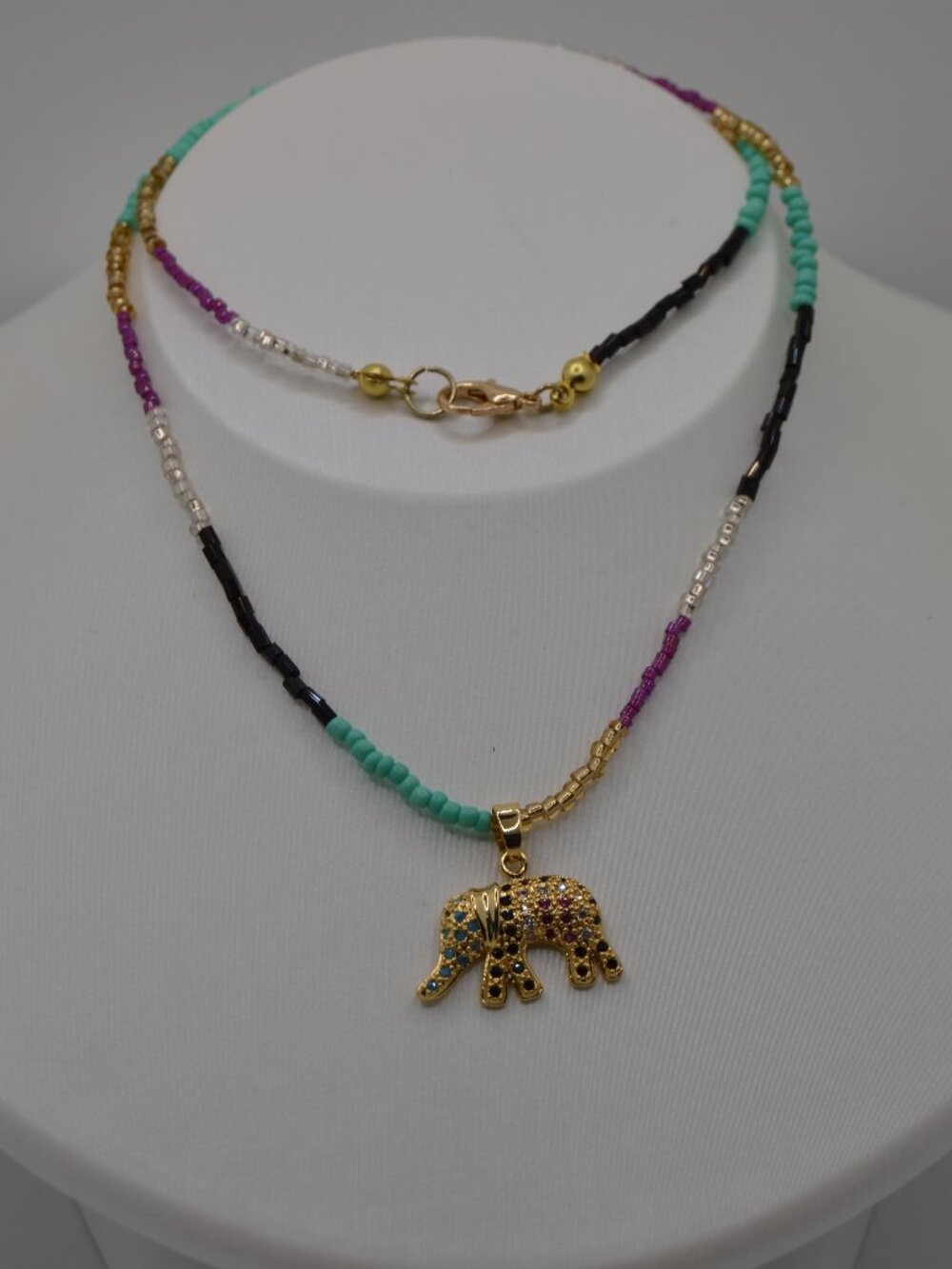 Gold Elephant Pendant Necklace